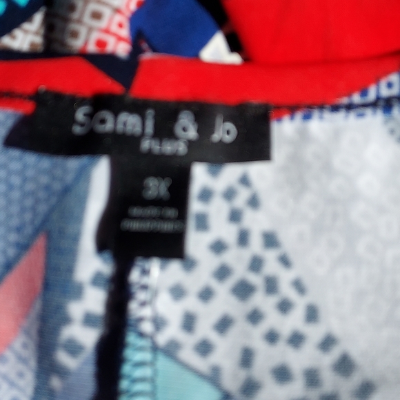 Sami & Jo Flutter Sleeve Blouse 3X Multicolor - Picture 5 of 7